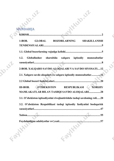 moliyaviy bozorlar va kapitalning xususiyatlari — DOCX
