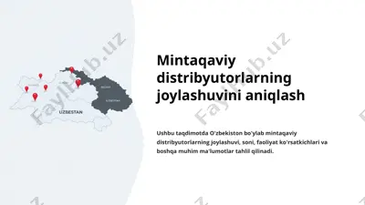 mintaqaviy distribyutorlarning joylashuvi — PPTX