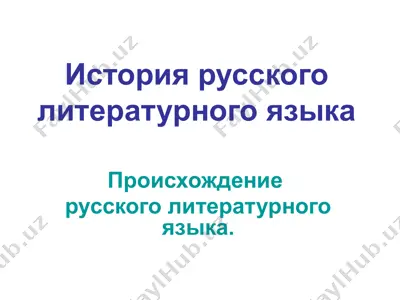 история русского литературного языка — PPTX