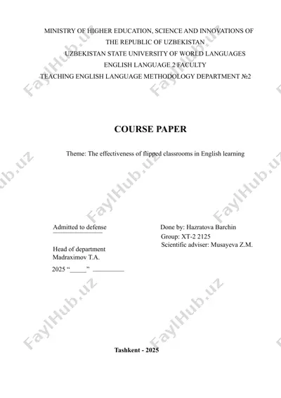 the effectiveness of flipped classrooms in english learning — DOCX