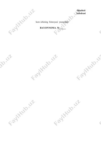 kurs ishining himoyasi yuzasidan — DOCX