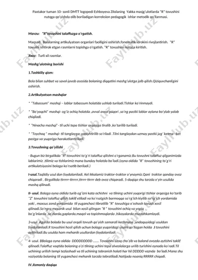 korreksion pedagogik ishlar metodik qo’llanmasi — DOCX