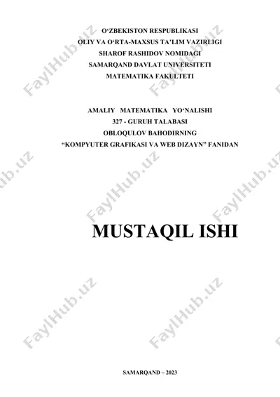 web dasturlash haqida portfolio — DOCX