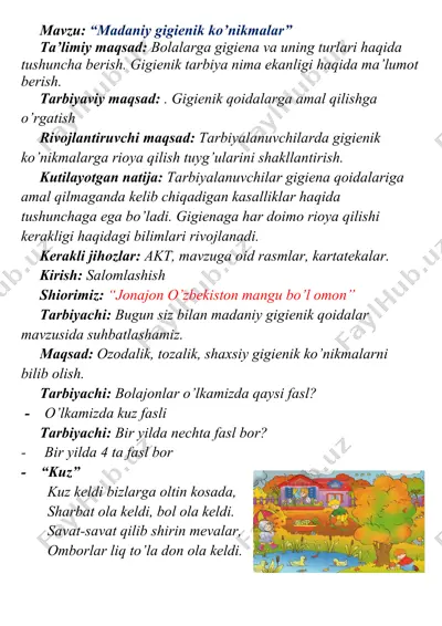 gigienik ko’nikmalar — DOCX