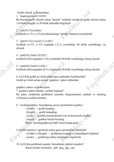 latex grafik chizish va komandalar — DOCX