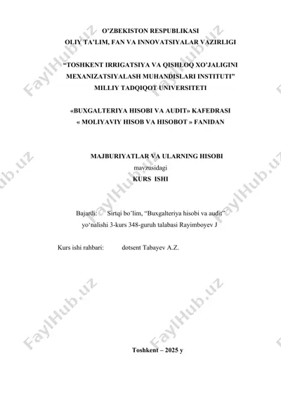 majburiyatlar va ularning hisobi — DOCX