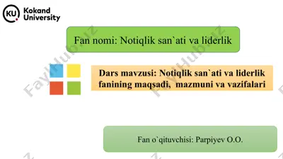 notiqlik san`ati va liderlik — PPTX
