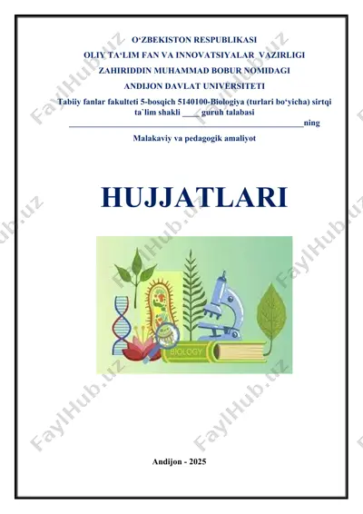biologiya fani haqida malakaviy va pedagogik amaliyot — DOCX