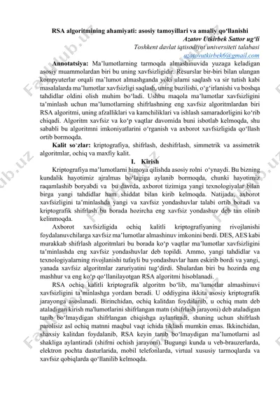 rsa algoritmasi — DOCX