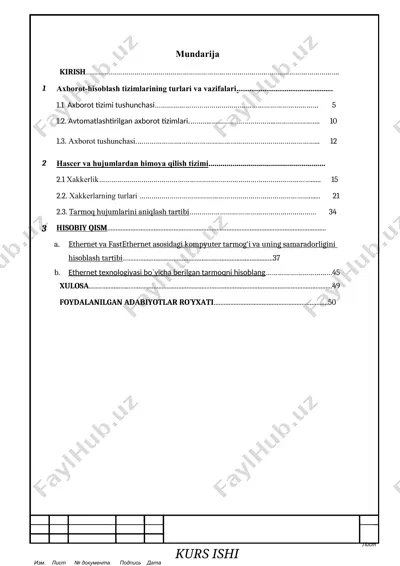 axborot-hisoblash tizimlarining tur va vazifalari — DOCX
