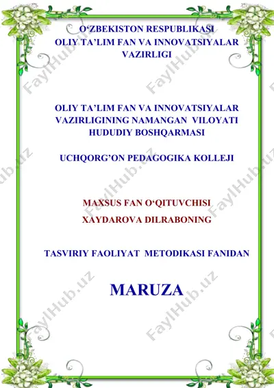tasviriy faoliyat metodi — DOCX