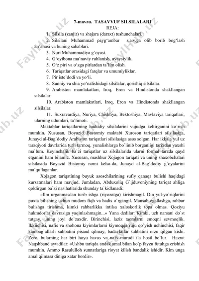 tasavvuf silsilalari — DOCX