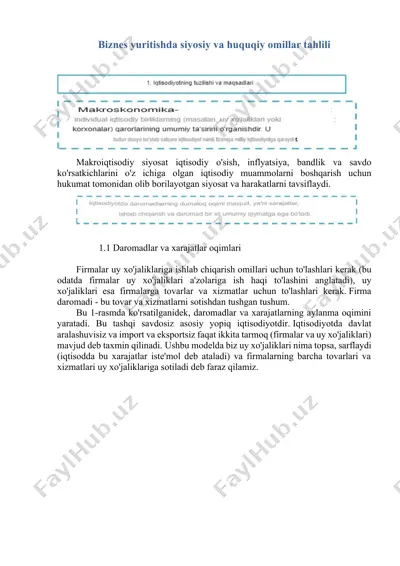 biznes yuritishda siyosiy va huquqiy omillar tahlili — DOCX
