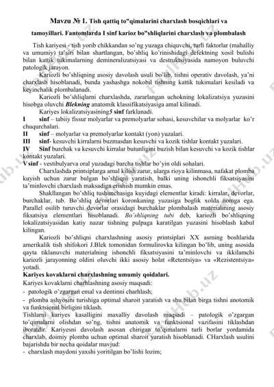 tish kariyesi charxlash usullari — DOCX