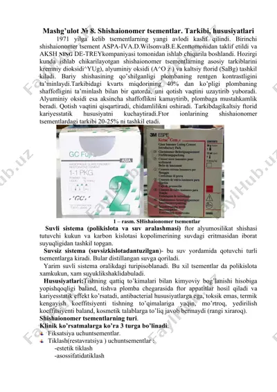 shishaionomer tsementlar — DOCX