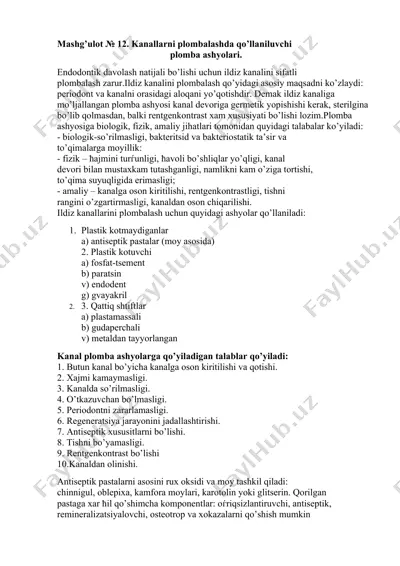 endodontik plomba ashyolari — DOCX