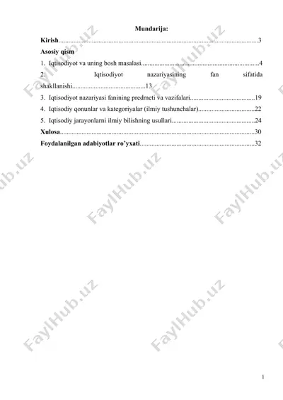 iqtisodiyot fani — DOCX