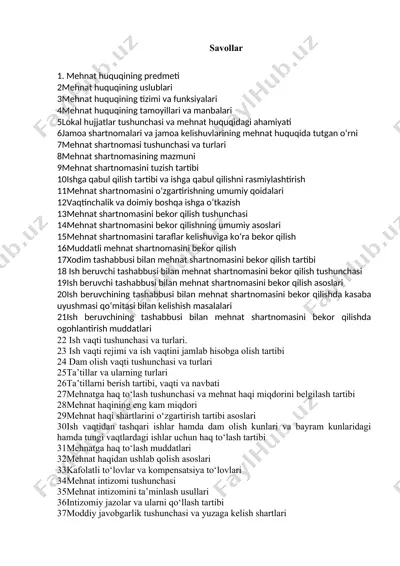 mehnat huquqining tizimi va funksiyalari — DOCX