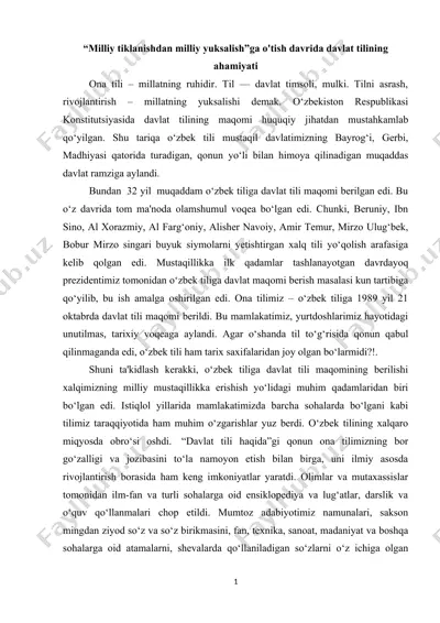 davlat tilining maqomi — DOCX