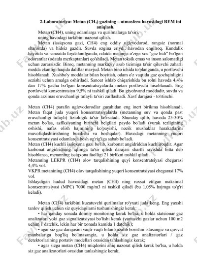 metan (ch4) gazining rem ini aniqlash — DOCX