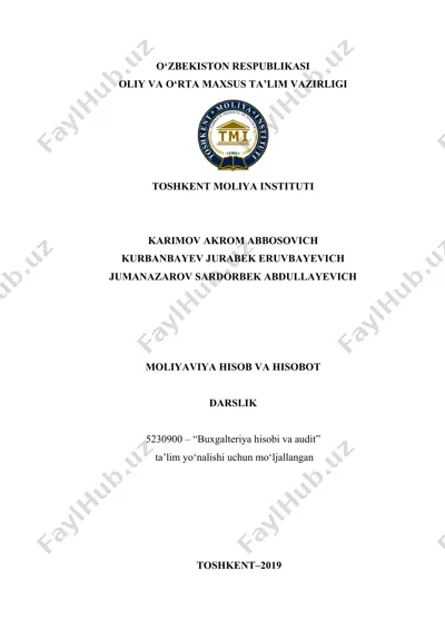 "moliyaviy hisob va hisobot.darslik" — DOCX