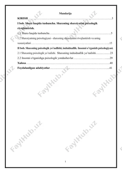 shaxsning psixologik yo’nalishlari — DOCX