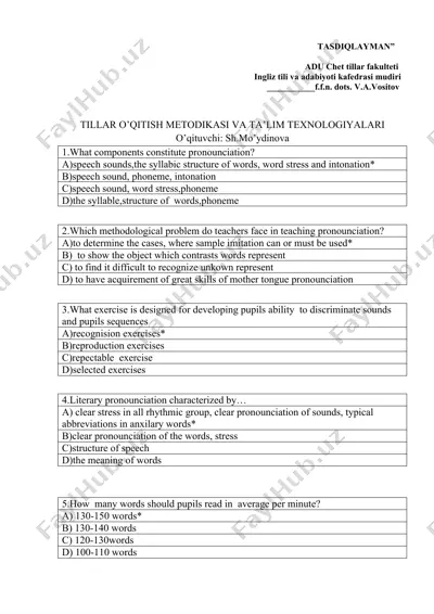 tillar o'qitish metodikasi va ta'lim texnologiyalari — DOCX