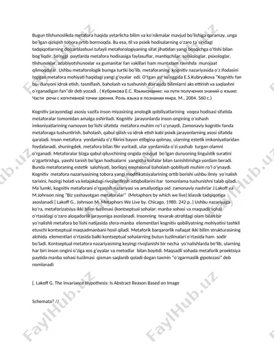 metafora va uning ahamiyati — DOCX