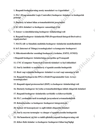 raqamli boshqaruvning asosiy masalalari va o'zgarishlari — DOCX