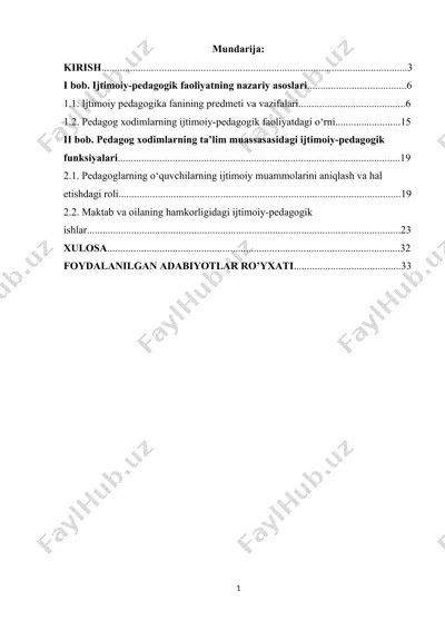 ta’lim muassasalari pedagog xodimlarining ijtimoiy-pedagogik funksiyalari — DOCX