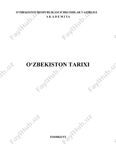 o‘zbekiston tarixi: ma’ruzalar kursi — DOCX