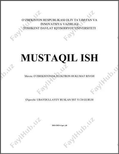 elektron hukumatning huquqiy asoslari — DOCX