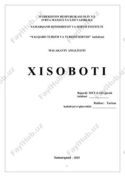 "xalqaro turizm va turizm servisi" kafedrasi malakaviy amaliyoti — DOCX