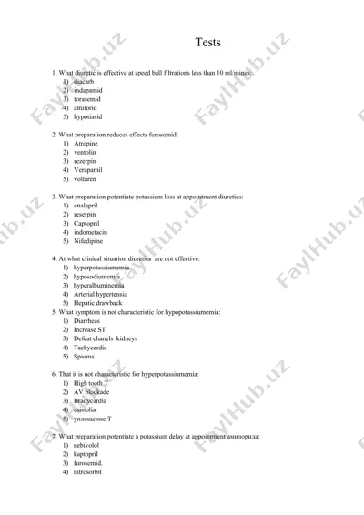 diuretics test — DOCX