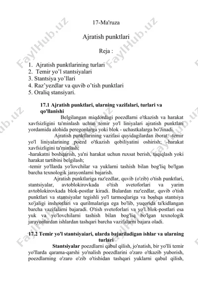 ajratish punktlari — DOCX