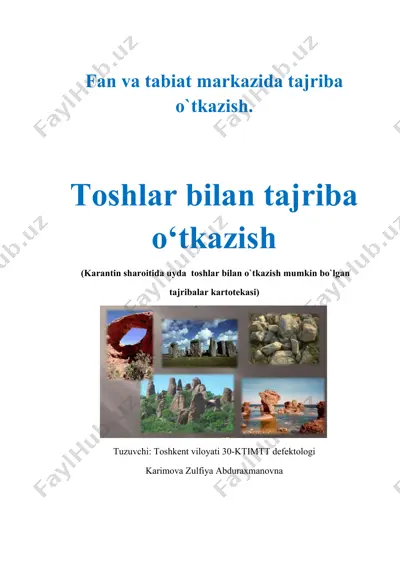 toshlar bilan tajriba o‘tkazish — DOCX