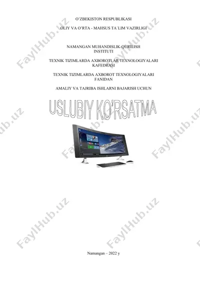 texnik tizimlarda at fanidan tayyorlangan uslubiy ko’rsatma — DOCX