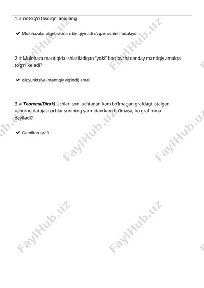 matematik mantiqda bog‘lovchilar — DOCX