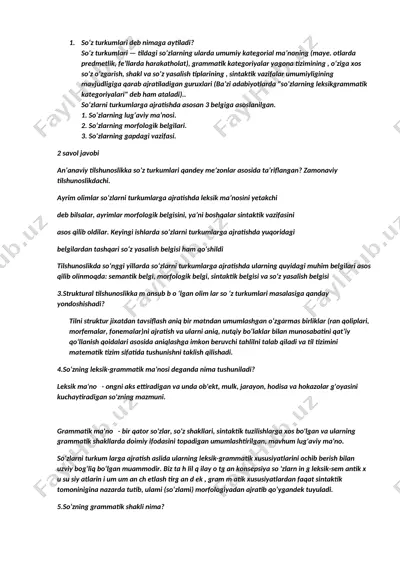 so‘z turkumlari va ularning ajralish usullari — DOCX
