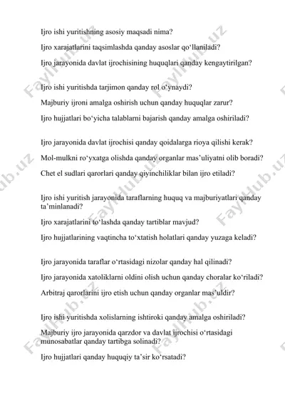 ijro ishi yuritishning muhim qoidalari — DOCX
