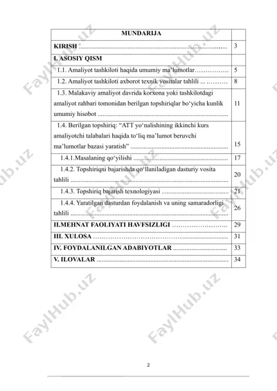 amaliyot tashkiloti haqida ma’lumotlar — DOCX