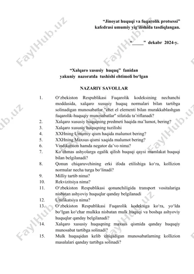 jinoyat huquqi va fuqarolik protsessi — DOCX