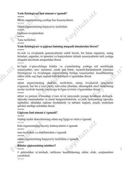 yosh fiziologiyasi — DOCX
