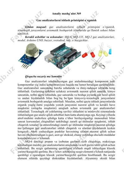 gaz analizatorlari — DOCX
