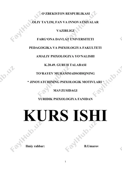 jinoyatchining psixologik motivlari — DOCX