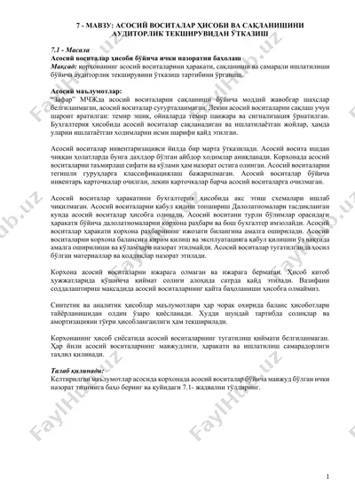 аудиторлик текшируви — DOCX