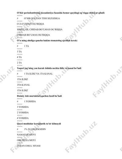 periodontitning xarakteristikasi — DOCX