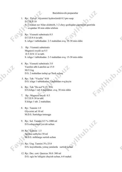burishtiruvchi preparatlar — DOCX