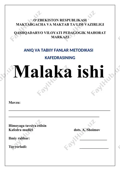 aniq va tabiiy fanlar metodikasi — DOCX