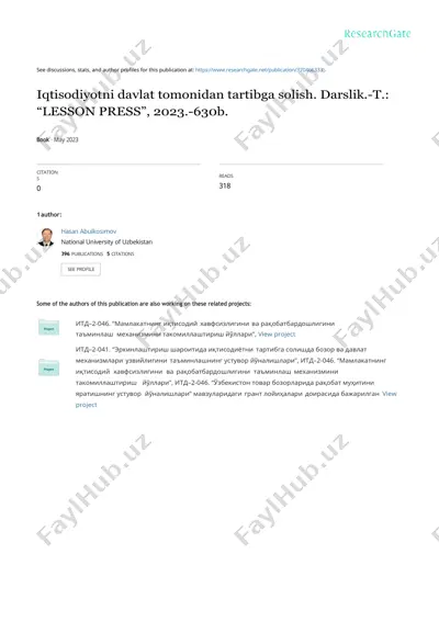 iqtisodiyotni davlat tomonidan tartibga solish. darslik — DOCX